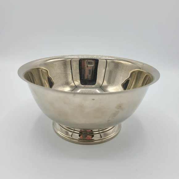 Vintage Silverplated On Brass Bowl Display Serving Bowl Small to Medium - Picture 1 of 5